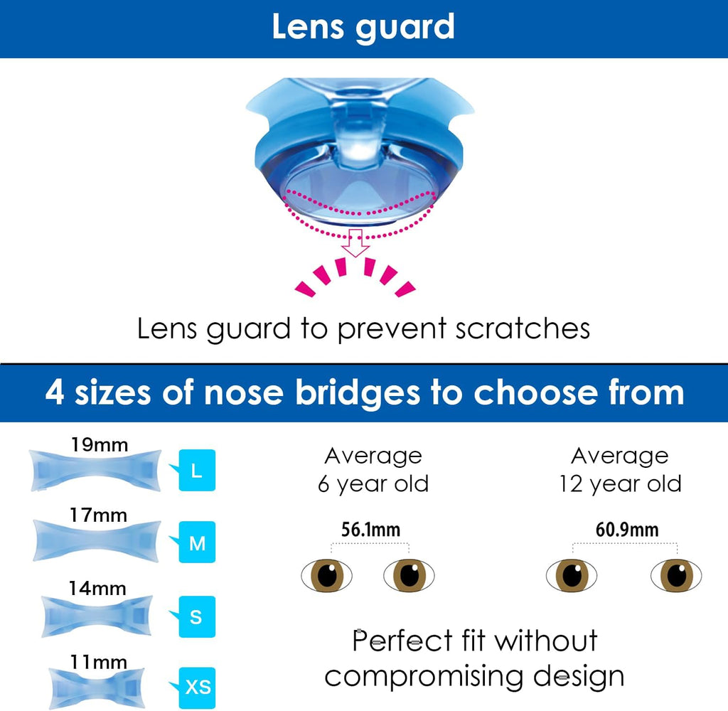 Zutto V-722JASA SWIPE Anti-Fog Junior Swim Goggles | Perfect for Ages 6-12