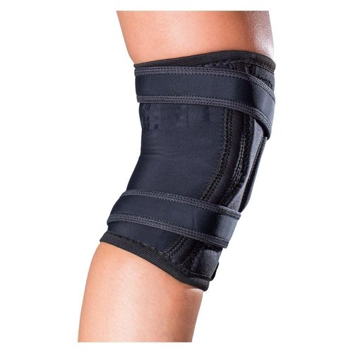 DonJoy Tru-Pull Lite Large Right Leg Knee Brace with Breath-O-Prene and Pull Straps for Mild to Moderate Patellar Dislocations (Black)