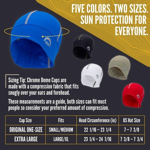 CHROME DOME UPF 50+ Cooling Skull Cap, 78% Recycled, Lightweight Premium Fit, Compression Fabric, Certified Sun Protection (Large-X-Large, Olive with Olive Stitching)