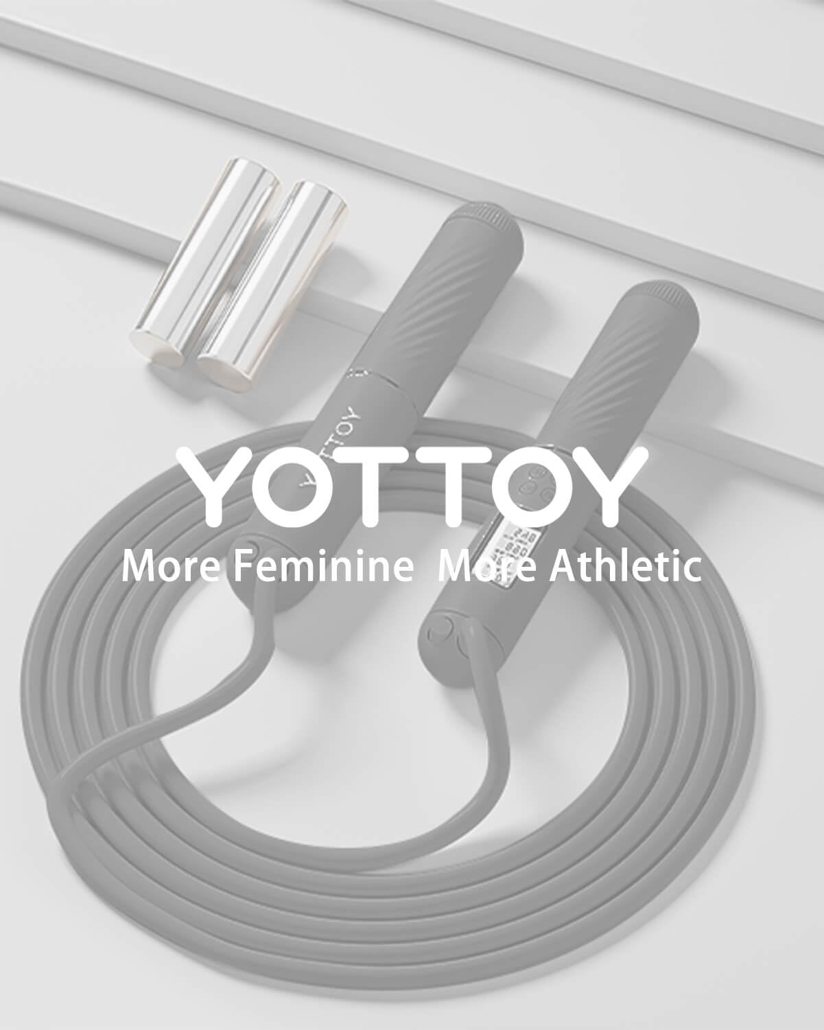YOTTOY Cordless Jump Rope with Counter - Ropeless Rope 2 In 1 with Large Cordless Ball-Weighted Jump Rope for Women with LCD Display (Black)