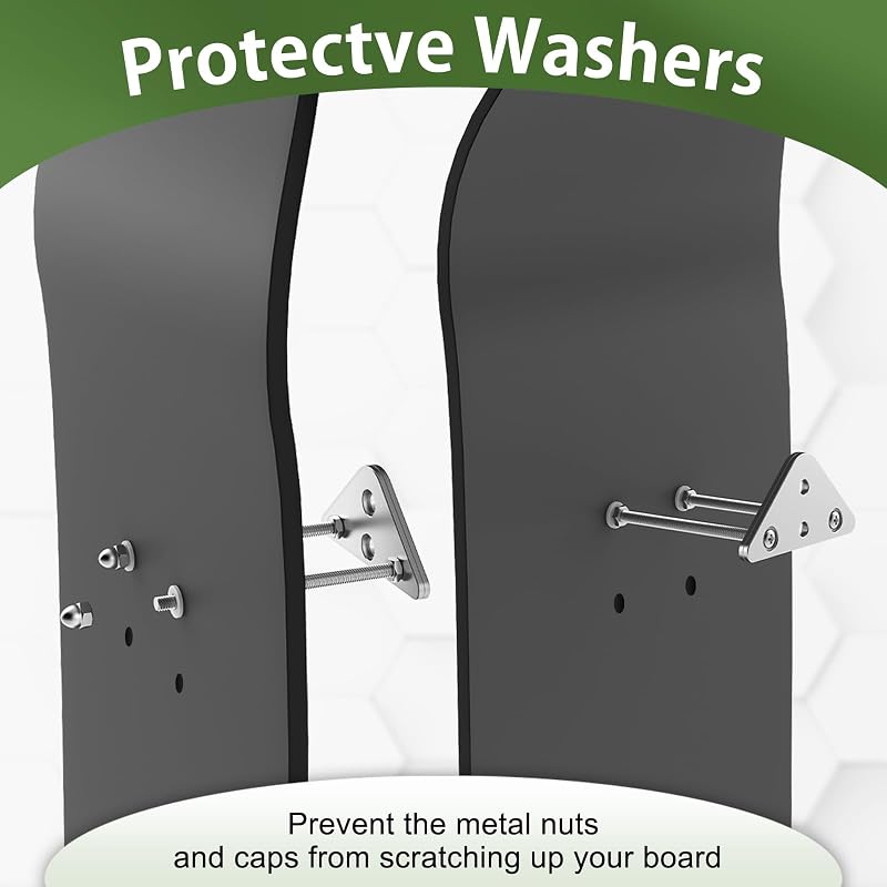 6Pcs-Silver Skateboard Wall Mount Hanger - Aluminum Deck Display Rack with Two Screw Holes