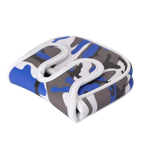 GOOACTION Camo Blue Golf Club Center Shaft Square Mallet Putter Cover Magnetic Closure Camouflage Print Creative Synthetic Leather Putters Headcover Protector