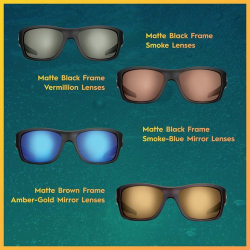 Flying Fisherman Down Sea Polarized Sunglasses with 100% UVA & UVB Protection for Fishing, Biking, Golf, Hiking, Beach, Driving