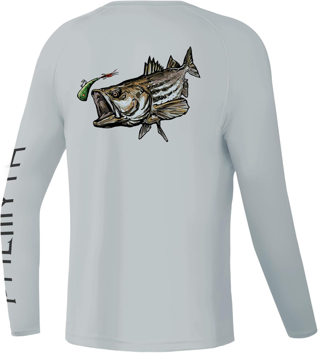 Palmyth Boys Fishing Shirt - Youth Long Sleeve T-Shirt with UPF 50+ Sun Protection