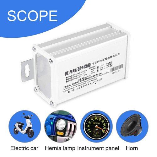 DC 36V 72V to 12V 10A 120W Wide Voltage Converter Adapter Transformer with Multi for Electric Bike Scooter
