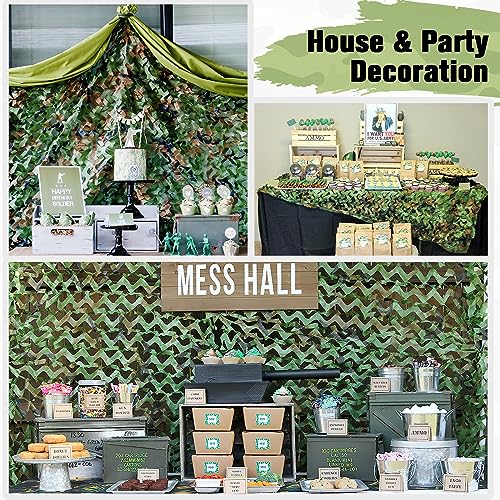 Yeacool Woodland Camo Netting 19.7ftx19.7ft Mesh Backing Hunting Camouflage Net for Blind