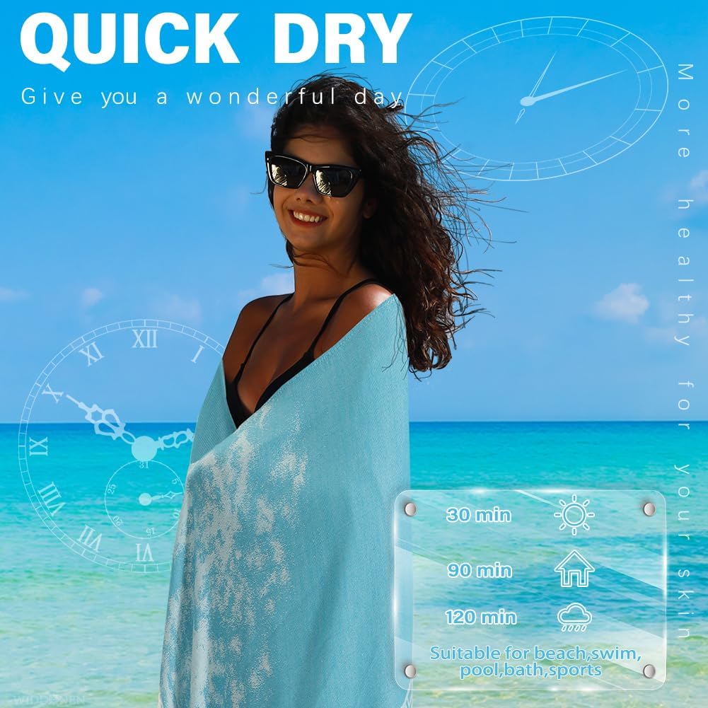 Skiennix Turkish Beach Towels - Quick Dry, Absorbent Cotton, Extra Large, Lightweight | Sand-Free Pool & Bath Essentials