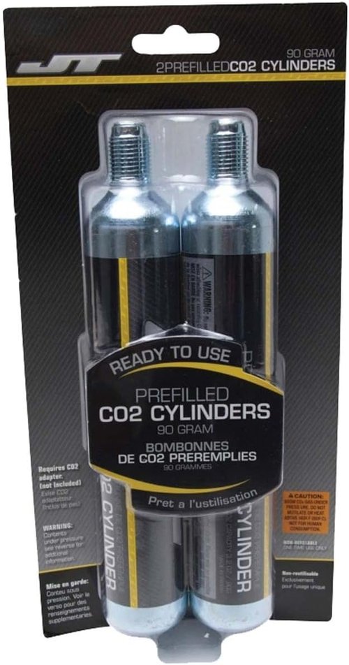 JT 90g CO2 Cartridges - PBB Barrel Plug & Squeegee for Crosman AirSource Cylinders