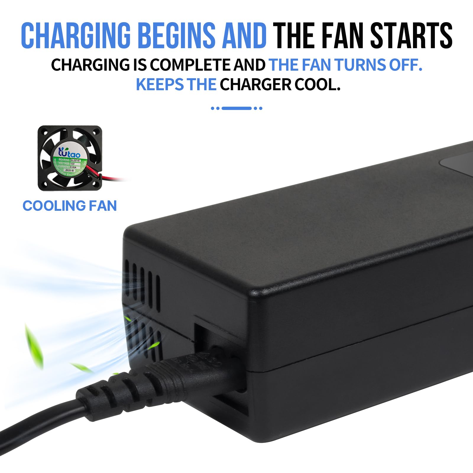 YZPOWER 24V 4A Lead Acid Battery Charger 3-Pin Male XLR Connector for 24 Volt GLE AGM Lead Battery,24v Power Charger Adapter with Display and Built-in Fan