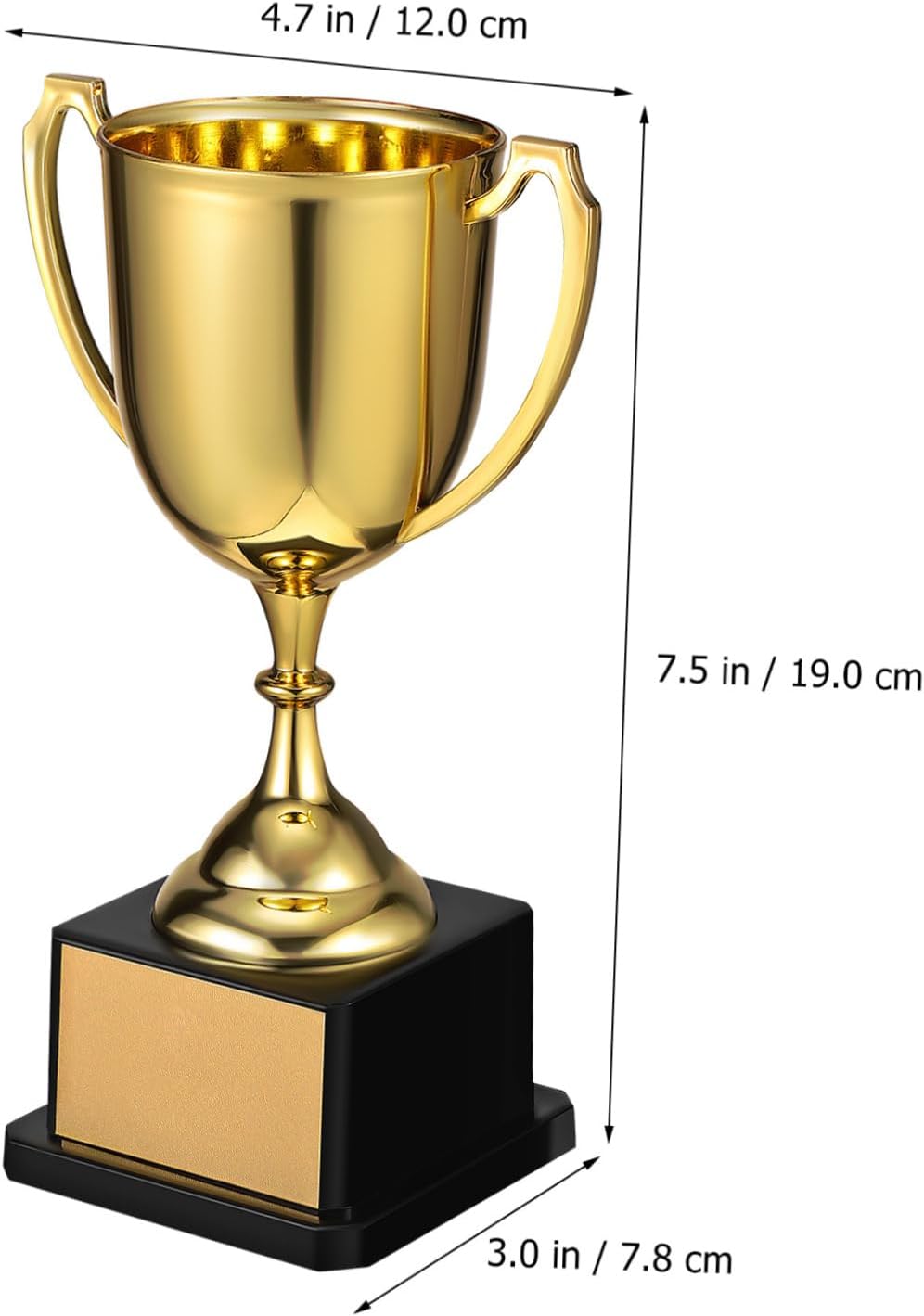 Veemoon Trophy Award - 7.5 Inch Plastic Trophy Cup for Party Favors & Competitions | Gold