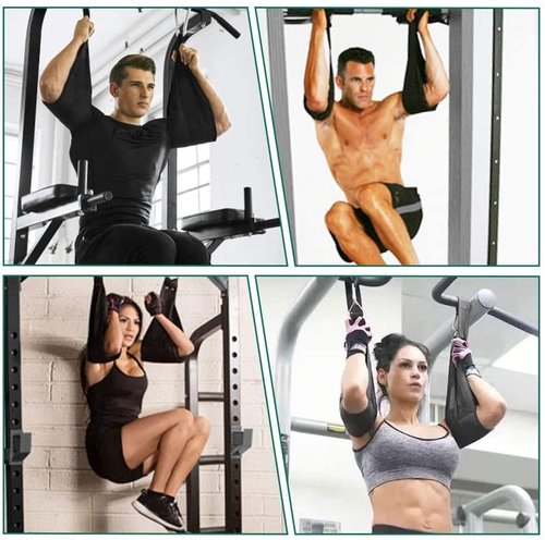 Hanging Ab Straps, for Abdominal Muscle Building, Rip Resistant and Padded Arm Support for Ab Workout, Ab Sling Straps for Knee and Leg Raises, Pull Up Straps for Men and Women