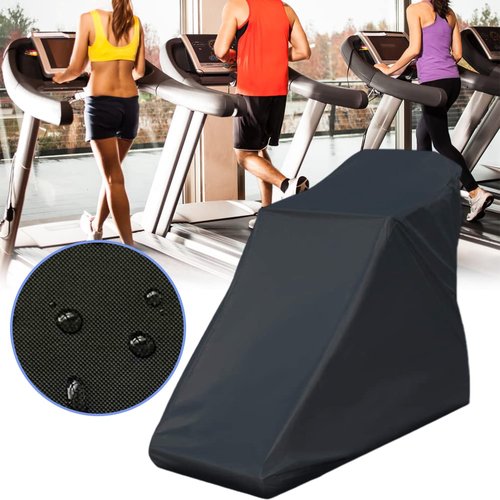 Treadmill Cover, YolieraArt Waterproof Dustproof Running Machine Cover with Windproof Drawstring and Air Vents for Home Gym, Sunscreen Protector for Running Machines (Black, 79x60x38 Inches)
