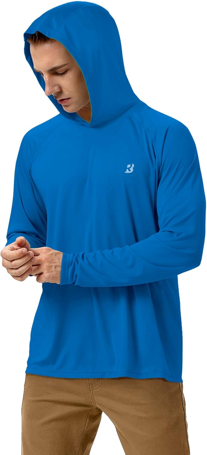 Roadbox Fishing Shirts for Men - UPF 50+ Long Sleeve UV Protection Hoodie | Ideal for Outdoor Activities