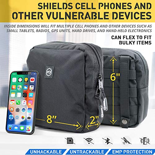 Military-Grade Faraday Pouch with MOLLE Webbing Signal Blocker for Devices