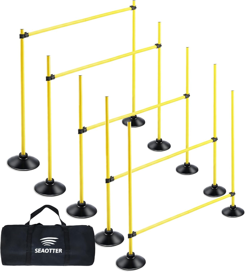 SEAOTTER Agility Hurdles - 4FT Adjustable Speed Training Equipment for Soccer & Athletes