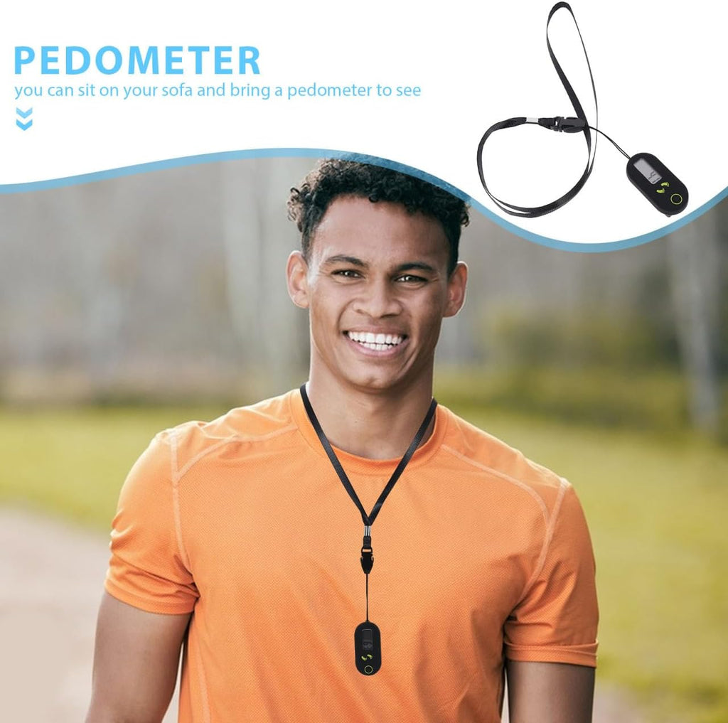 Veemoon 3D Digital Pedometer - Accurate Step Counter & Calorie Tracker | Silent Clip & Lanyard for Men & Women