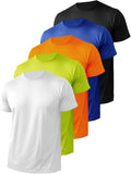 Skiennix Men's Athletic Quick-Dry Crew Neck T-Shirts - 5 Pack for Running & Gym Workouts