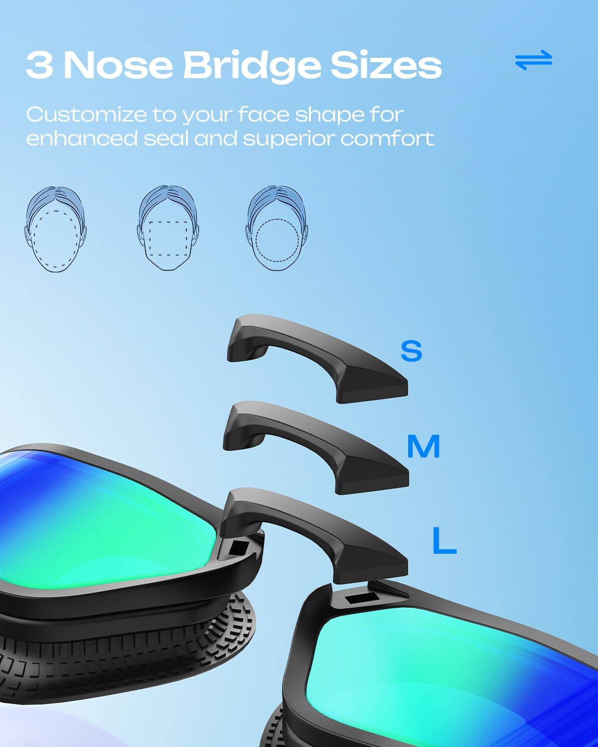 OLANRUN Swim Goggles - Unisex Anti-Fog, UV Protection, No Leakage for Adults & Youth | HD Wider View