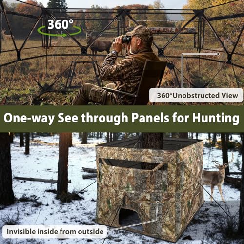 Phoncoo 4-Panel See Through Hunting Blind for Deer & Turkey, 2-3 Person