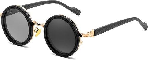FEISEDY Polarized Sunglasses - Adjustable Manual Dimming | Wood-Grain Temples, UV400 Protection
