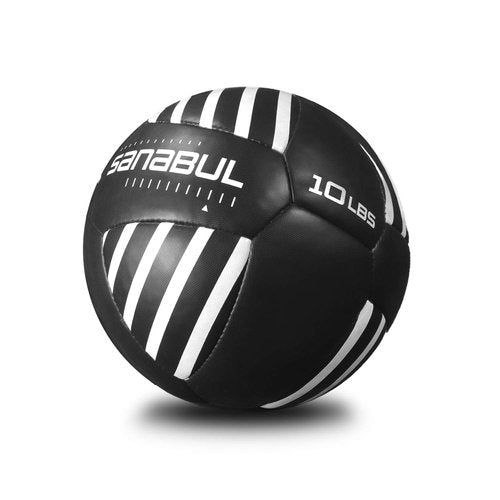 Sanabul Lab Series 14-inch Medicine Ball for Exercise Cross Training Essential Core Workouts and Explosive Fitness Exercises Weighted Ball - Black/White, 10 lbs