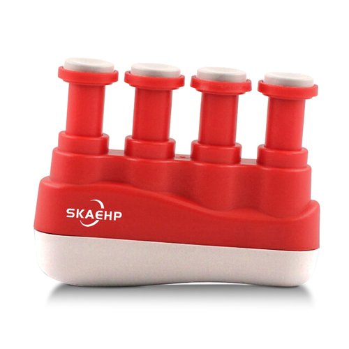 Hand Exerciser - Improves flexibility and strength in fingers, hands, and forearms - Adjustable tension for each finger - Simulated guitar strings help develop calluses - Comfortable workout - Red and white