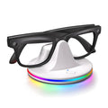 Charging Dock for Ray-Ban Meta Smart Glasses – RGB Desktop Charger Stand Compatible with Wayfarer Gen 2, Skyler, Headliner & Oakley HSTN, Type-C Input, LED Indicator Light, 1h Fast Charge, ABS (White)