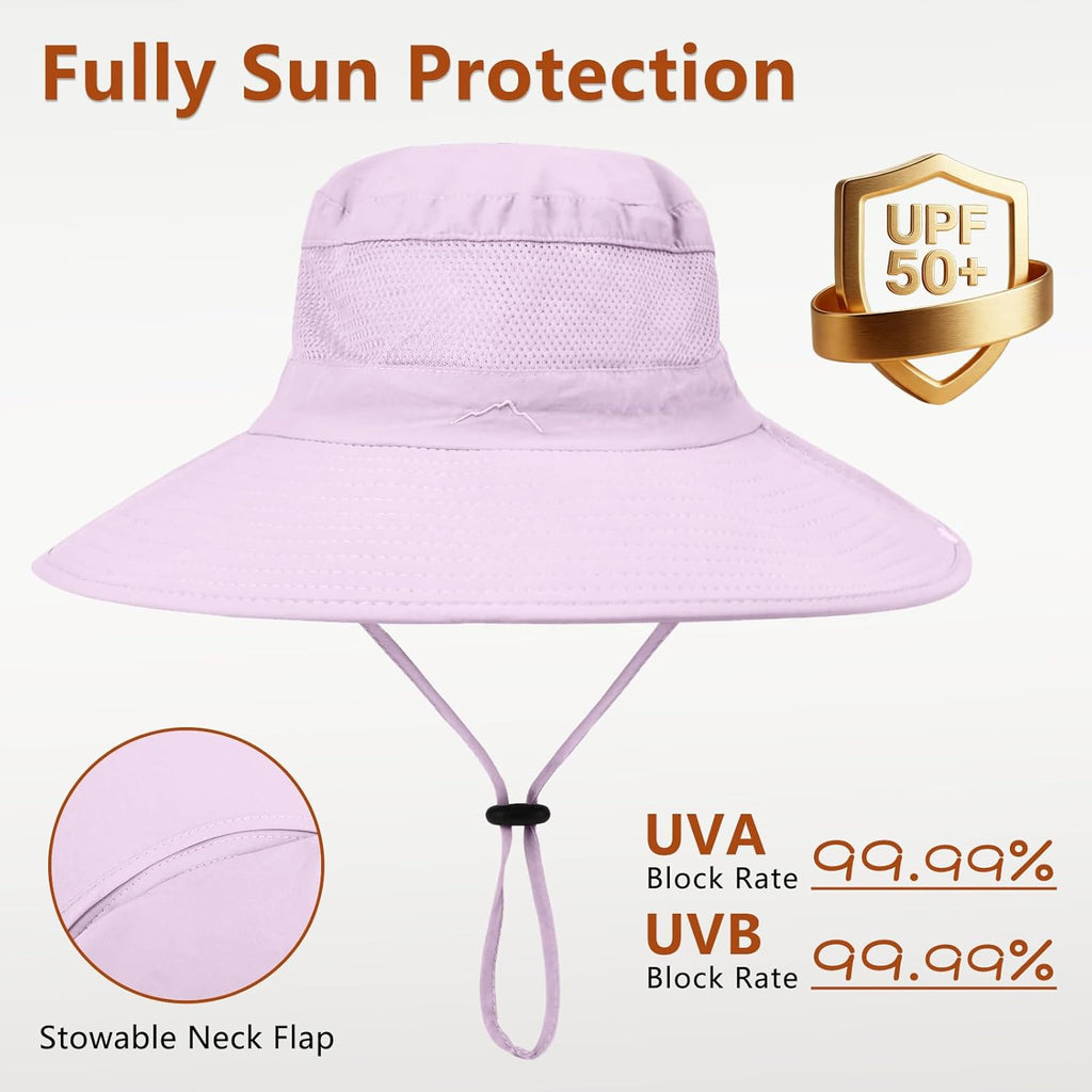 ZOORON Sun Hat - Waterproof Fishing Hat with Neck Flap | UPF 50+ Wide Brim for Hiking & Safari