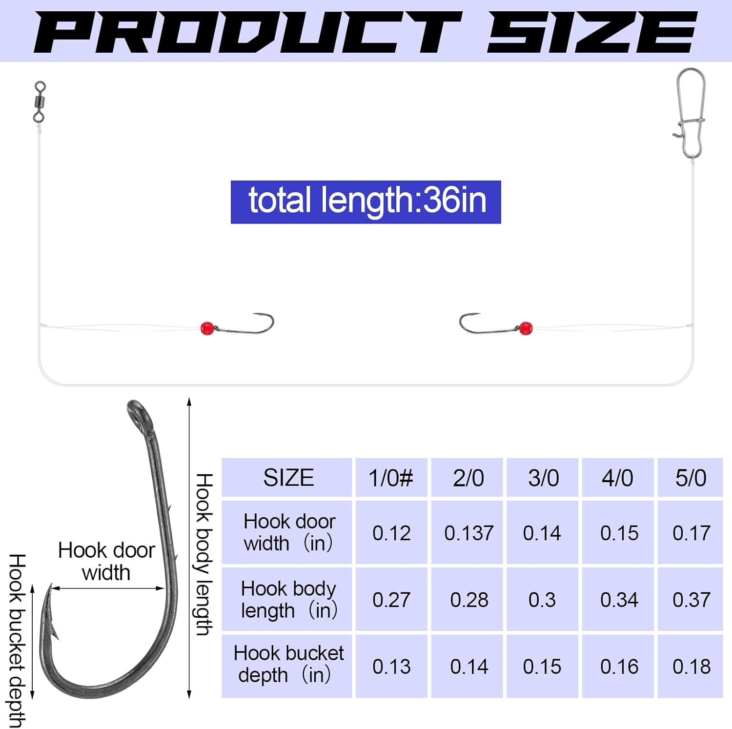 Skiennix Saltwater Fishing Rigs - 10 Pcs Nylon Leader Hooks Tackle Kit for Bass & Grouper Fishing