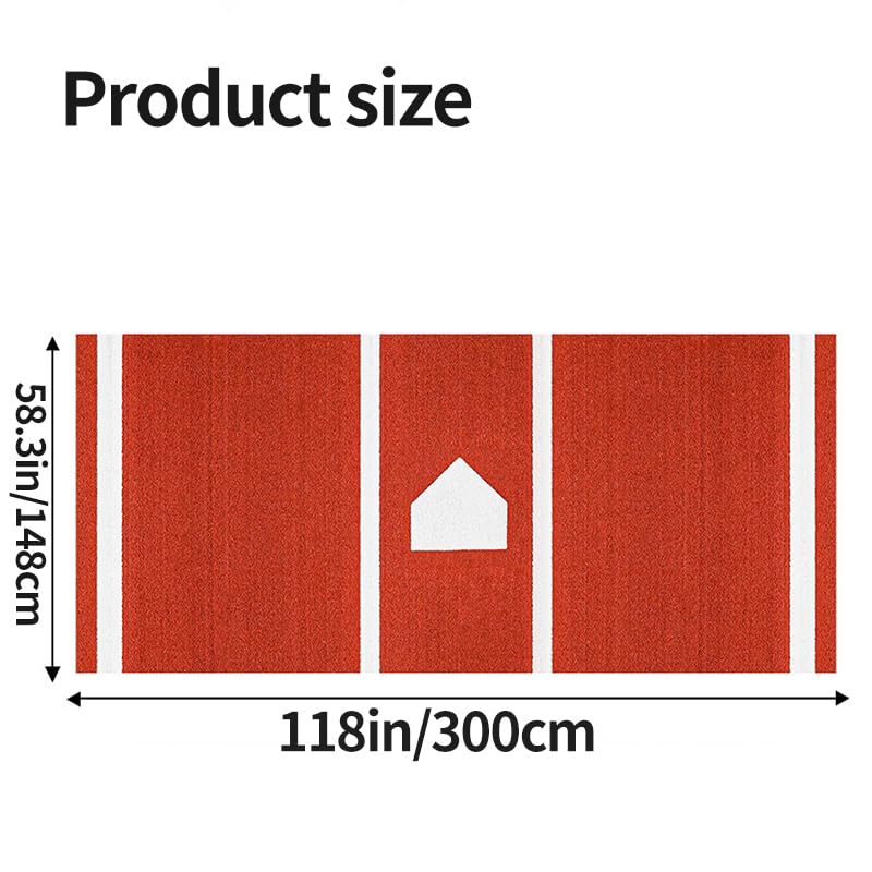 Qryovsa 10x5FT Baseball Softball Hitting Mat Turf for Practice Red Variation