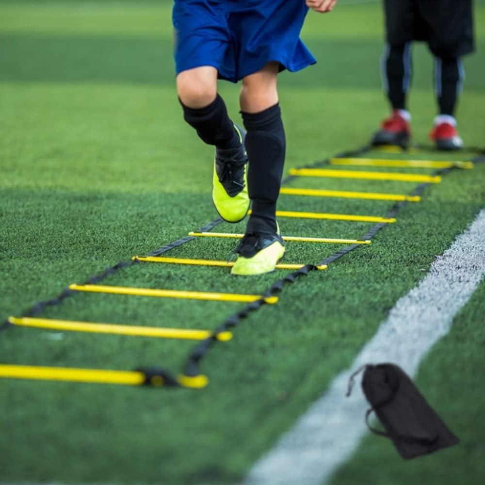 Skiennix Agility Ladder Set - 12 Rungs with Steel Stakes & Carry Bag for Speed Training | Soccer Fitness