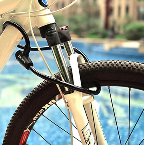 Edward Tools Bike Lock with Keys - Heavy Duty 12mm Thick Security Cable with Shear Resistant Cover - Quick Lock/Unlock - Includes 2 Keys - Lock for Scooter