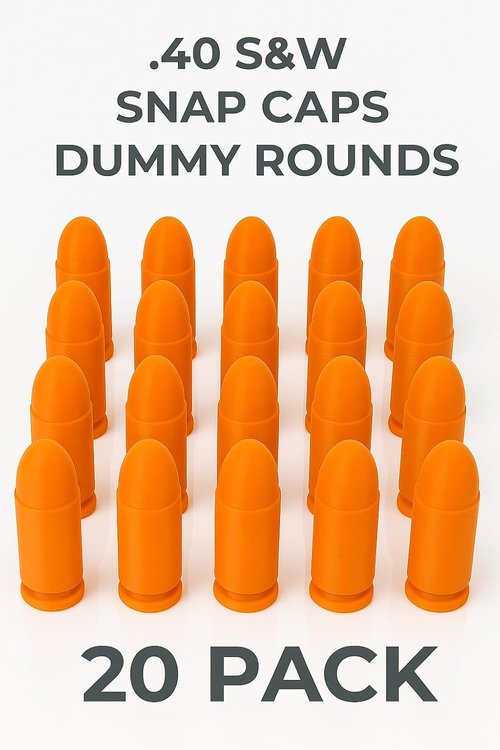 .40 S&W Snap Caps | Inert Dummy Rounds for Dry Fire Training - Durable & Reusable - High Visibility - 5/10/20 Pack