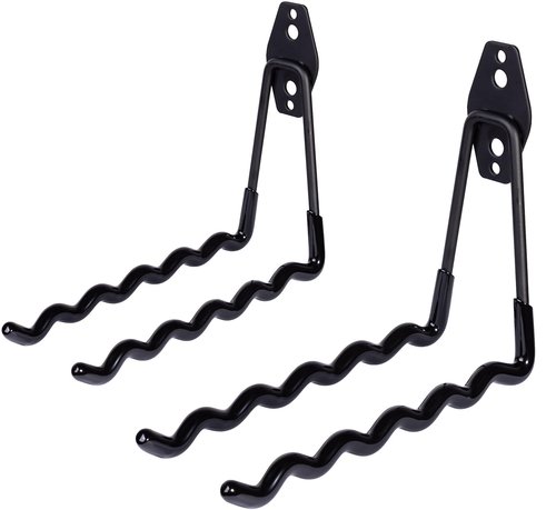 ZHMY Tennis Racket Storage Hanger,Tennis Racket Holder Rack Wall Hooks for Garage,Heavy Duty Hanger Metal Badminton Racket Holder Hooks for Cables, Ropes and Hoses,Extension Cord Holder,2 Packs(Black)