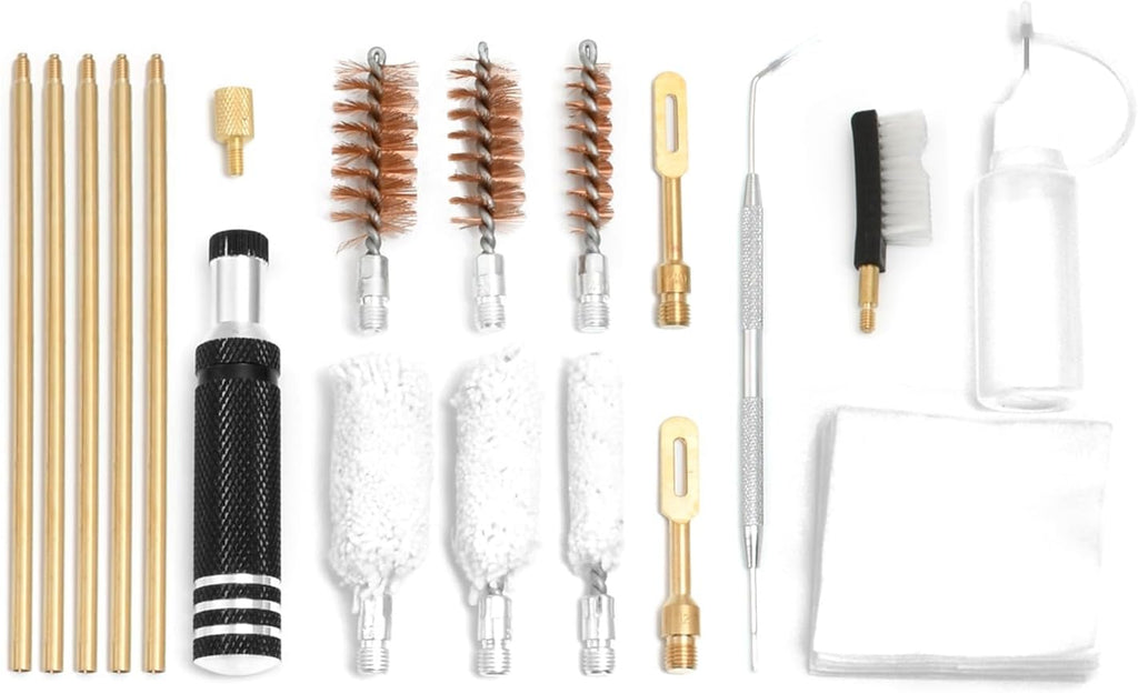Shotgun Cleaning Kit - 12, 20, 410 Gauge | Bronze Brushes, Brass Adaptor & Cotton Mops Included