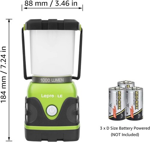 LE 1000LM Waterproof LED Camping Lantern - Portable Tent Light with 4 Modes | Essential Emergency Light