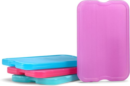 Fit & Fresh Cool Coolers - 4 Pack XL Slim Ice Packs | Quick Freeze, Space-Saving Design for Lunch Boxes & Coolers