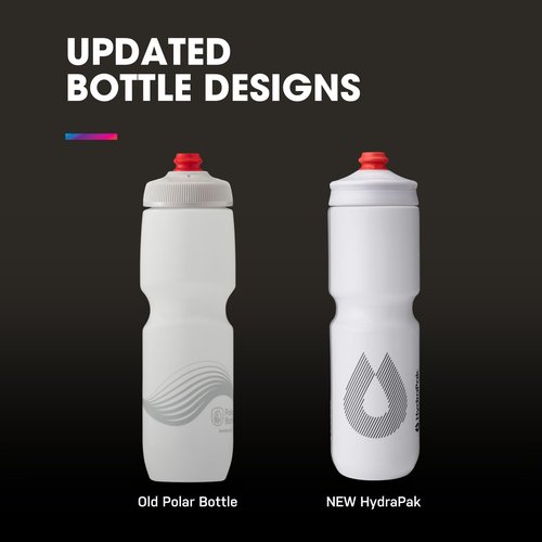 HydraPak | Polar Bottle - Breakaway Surge Lightweight Bike Water Bottle 2-Pack - High Flow, Cycling & Sports Squeeze Bottle (White, 880ml / 30oz)