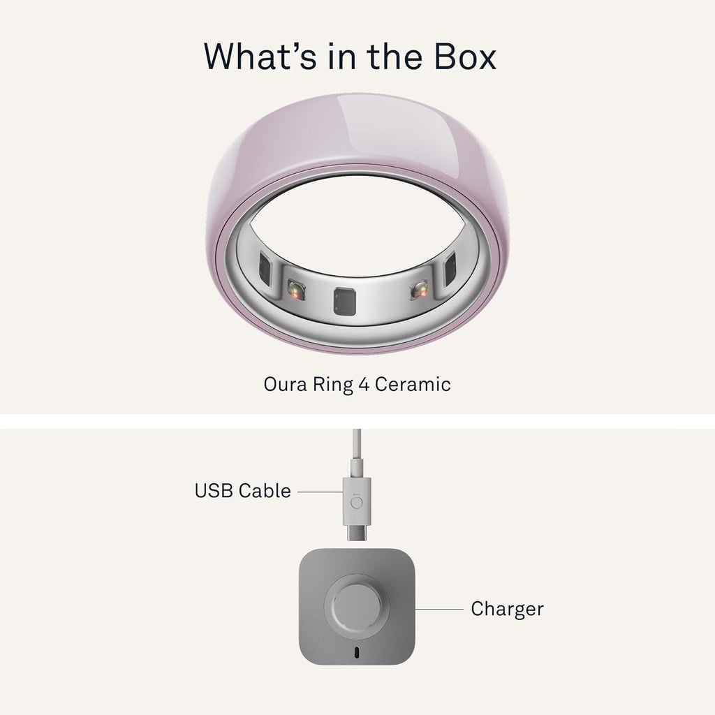 Oura Ring 4 - Ceramic Petal - Size 7 - Advanced Sleep & Activity Tracker | AI Health Advisor, 8-Day Battery Life