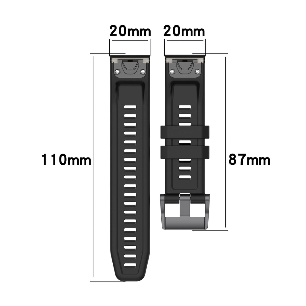 REYDA Silicone Band Compatible for Garmin Epix Pro Gen 2 42mm, 20mm Quick Fit Watch Band Soft Breathable Silicone Bracelet Wristband Replacement Band for Garmin Approach S70 42mm/Instinct E 40mm/2S