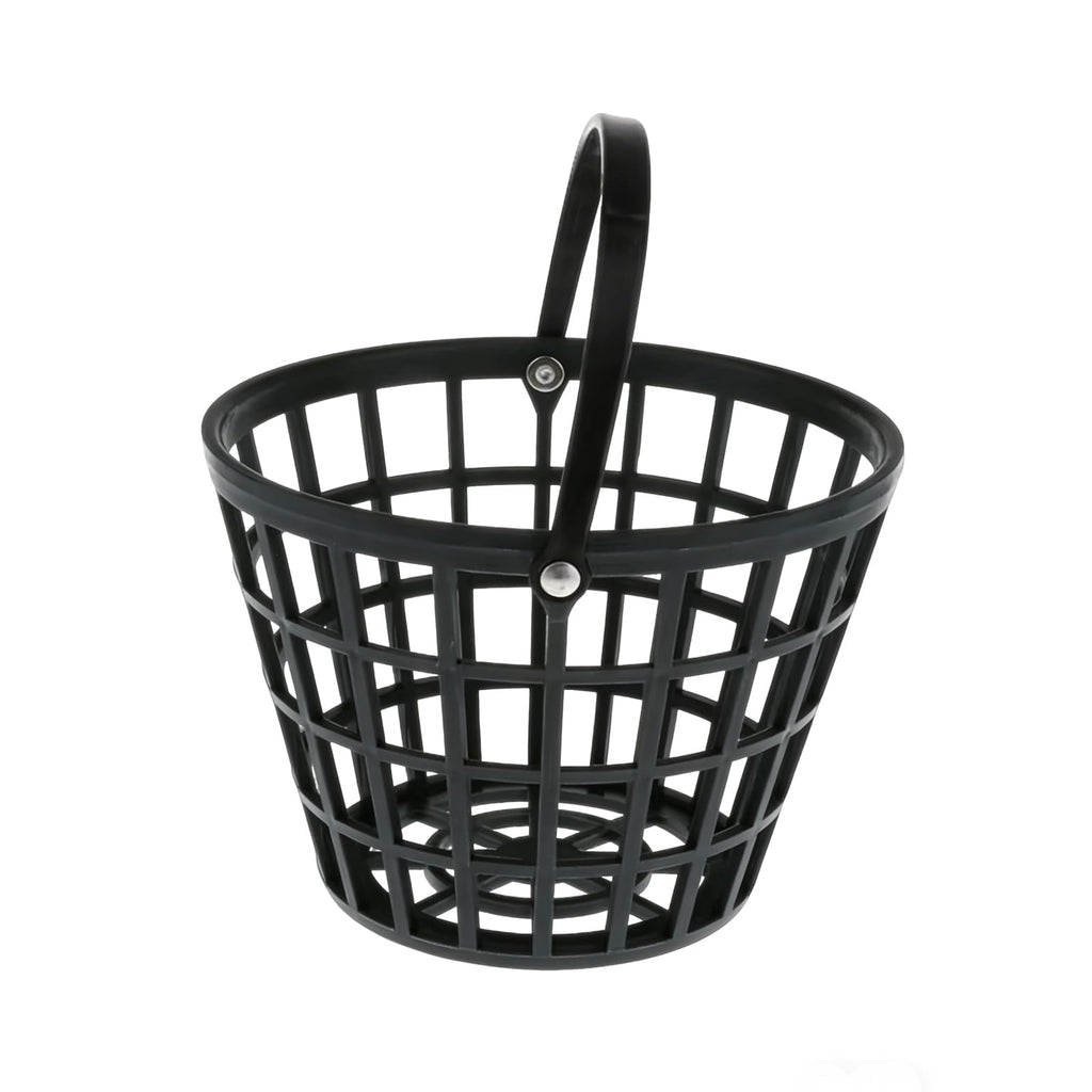 ZoiscPure Black Golf Ball Basket,Golf Balls Container Case,Ball Bucket with Handle,Balls Holder,Holds 25 Balls (Balls not Included)