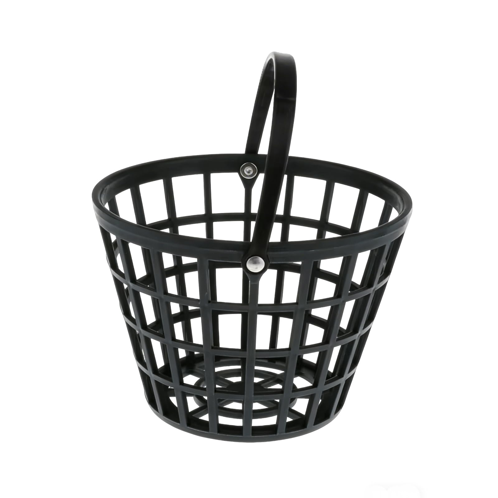 ZoiscPure Black Golf Ball Basket,Golf Balls Container Case,Ball Bucket with Handle,Balls Holder,Holds 25 Balls (Balls not Included)