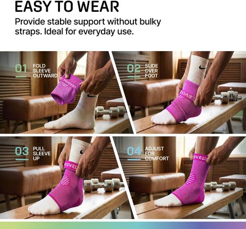 Modvel Foot & Ankle Brace - Compression Sleeve for Sprained Ankle Relief | Support for Plantar Fasciitis & Arthritis