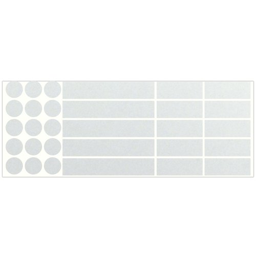 LiteMark 30 PCS Reflective White Sticker Decals, Long-Lasting Adhesive, Weatherproof Ideal for Helmets, Bikes, Strollers