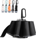 QWB TUMAAOTU Inverted Umbrella - Compact Windproof Design with Carabiner Handle | Portable Reverse Folding Umbrella for Rain and Sun Protection