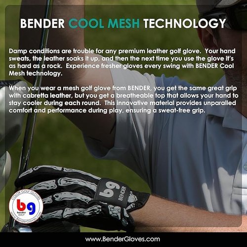 BG Bender Golf Gloves - Durable Mesh Design for Enhanced Grip | Unique Men's Golf Accessory