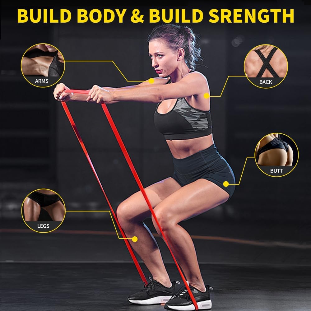 ROSAPOAR Resistance Band - Natural Latex Pull-Up Band for Home & Gym Workouts | Fitness Stretching & Powerlifting