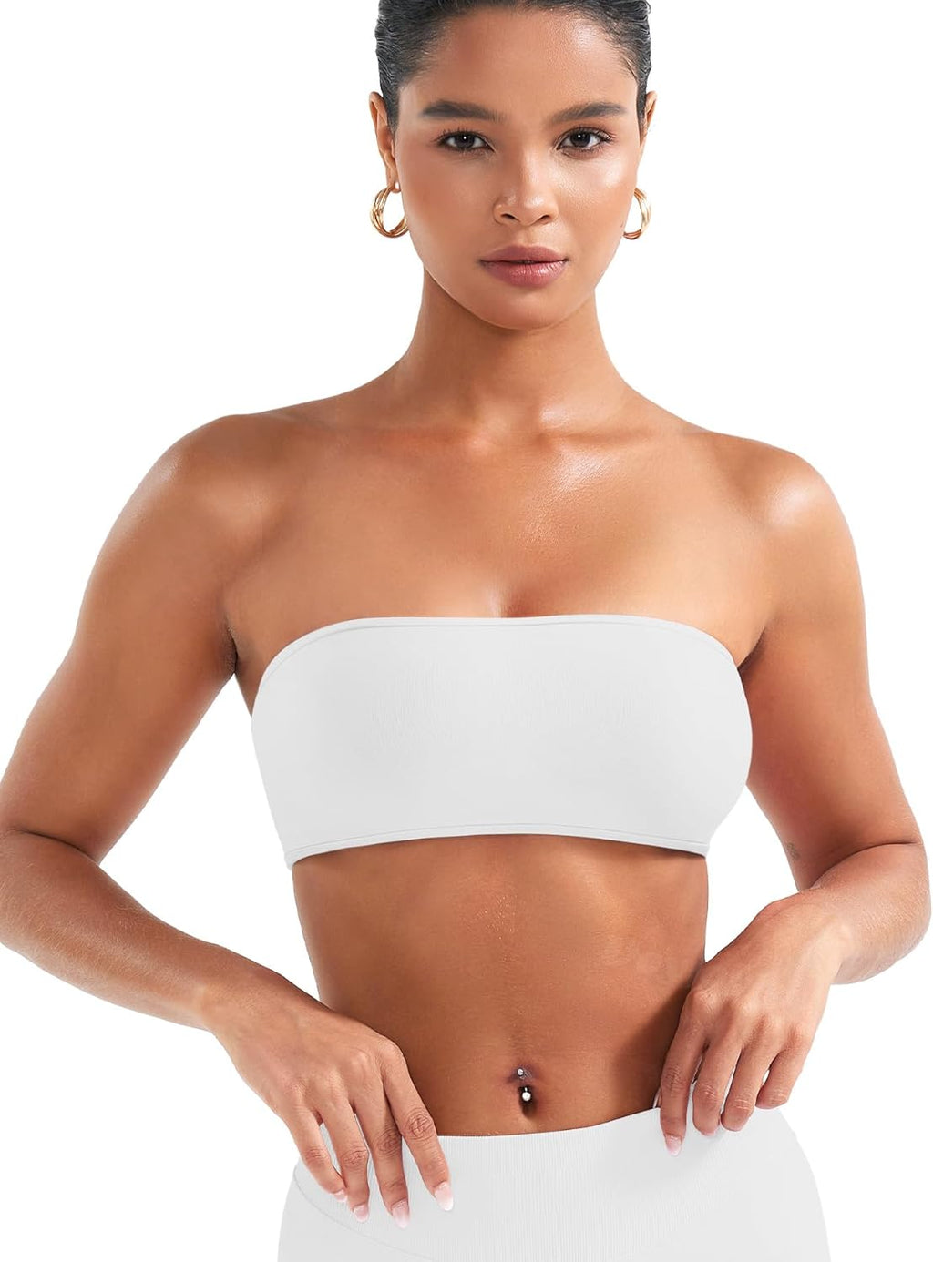 VOYJOY Backless Bandeau Bra - Adjustable Workout Top for Comfort & Support | Basic Tank Design