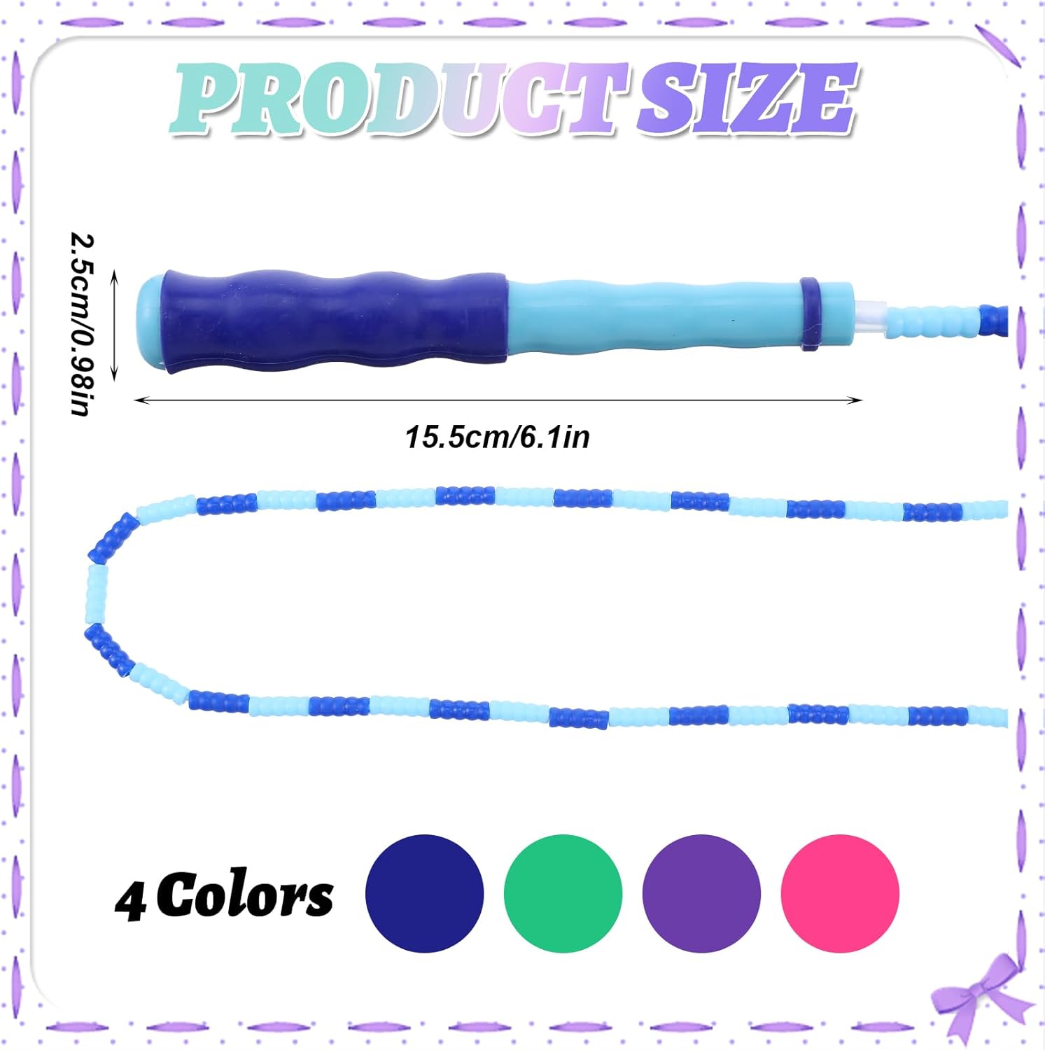 Skiennix 16 Pack Jump Ropes - Adjustable 9.2 Feet Soft Beaded Skipping Ropes for Adults & Kids | Ideal for Workouts & Weight Loss