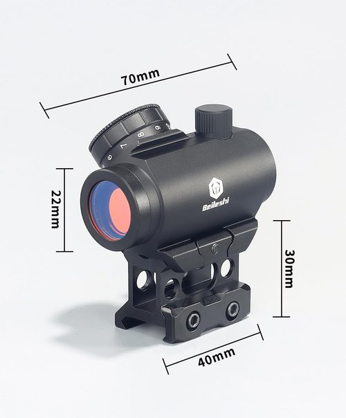 Beileshi Red Dot Sight, 4 MOA Compact Red Dot Gun Sight Rifle Scope with 1 inch Riser Mount (Black Color)